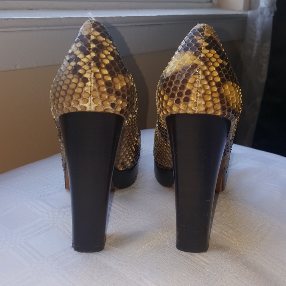 Michael Kors 5 Python Snake Print Tan Leather - image 4